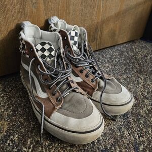 Vans Men's High-Top Sneakers For Winter - Brown, Green, and White